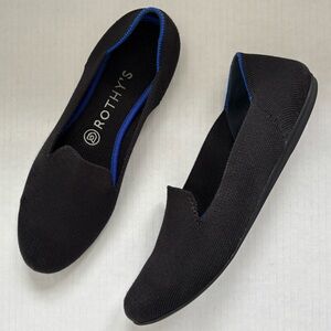 Rothy's The Loafer Women’s 8.5 Black Knit Round Toe Flat Slip On Casual Shoes